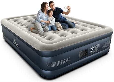 iDOO Air Mattress Queen with Built-in Pump, 18in Raised