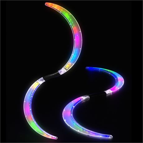 LED POI S-Shape Staff 241 Color Modes USB Rechargeable