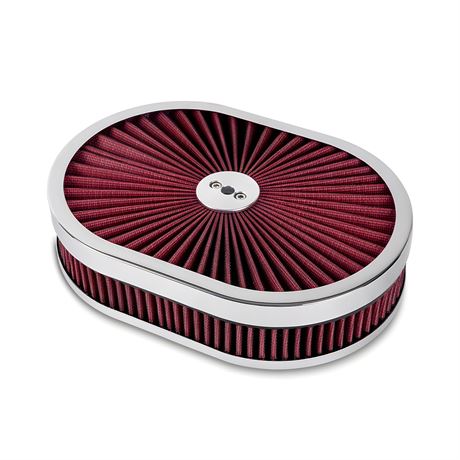 12" x 3"/12" x 2" Oval Air Filter Assembly Kit For 5-1/8" Carburetor Neck