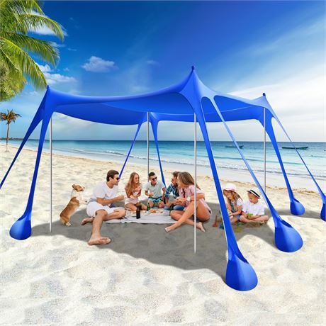 Rhino Valley 10x10 FT Beach Tent UPF50+ Indigo