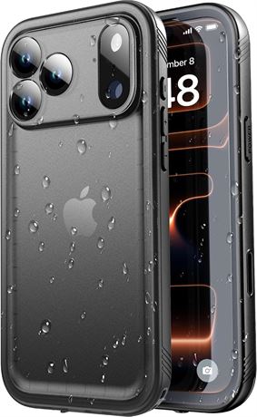 SPORTLINK for iPhone 18/17 Pro Max Waterproof Case, IP68 Drop Proof Black
