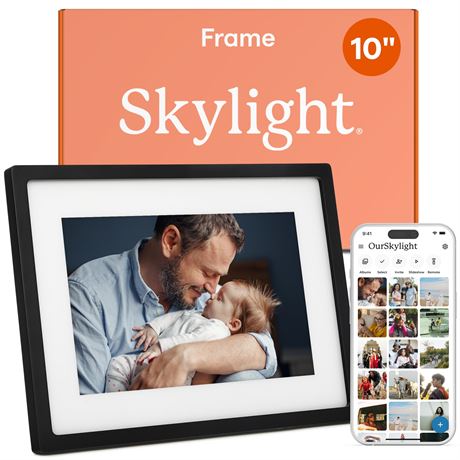 Skylight Digital Picture Frame, WiFi, Load from Phone Capability, 10" Black