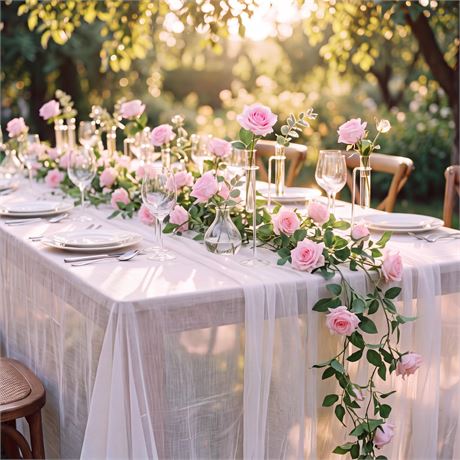 Suncalla 30 Pack 246ft Rose Garland Artificial Flowers Vine Pink