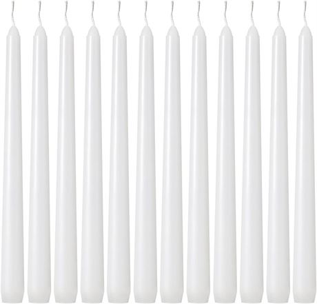 Kedtui Chandelles coniques 10 po sans coulure, ens. de 24, blanches