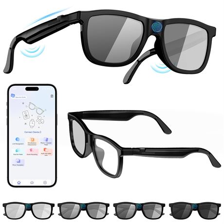 Osawalla 2026 Smart Audio Glasses with Electrochromic Lenses – Lunettes