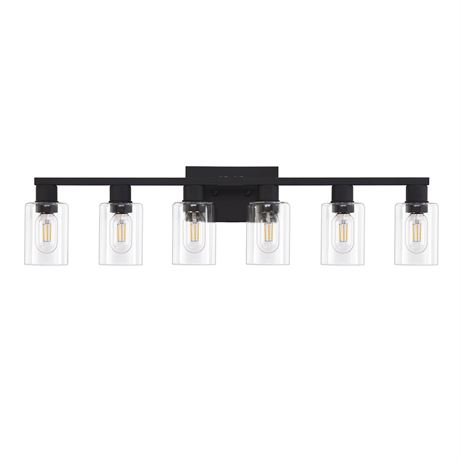 DIDUIO 6-Light Bathroom Vanity Light Matte Black