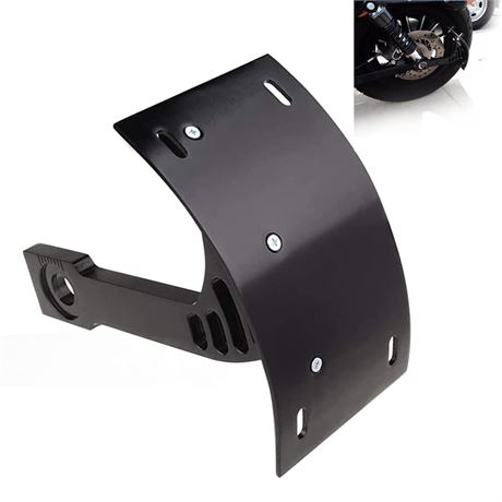 SUNPIE Black Curved Side Mount Motorcycle License Plate Bracket, Sport Bikes