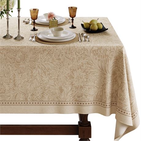 Dorachic Designer Linen Tablecloth Rectangular, 55" x 71", Acanthus – Nappe