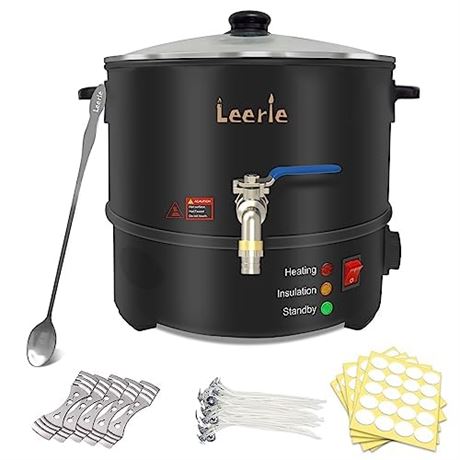 Leerie L8 8Qt Electric Wax Melter Pot, 110V, Temp Control