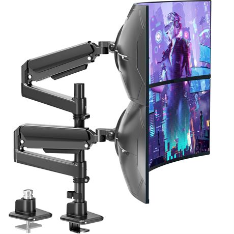 MOUNTUP Dual Monitor Stand, Fits 32-49 Inch Screens, 7.7-44 lbs, VESA