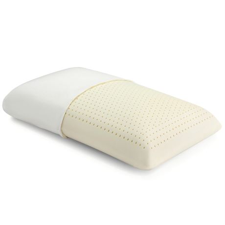 Miebeiea Natural Talalay Latex Pillow with Removable Cotton Cover, Standard Size