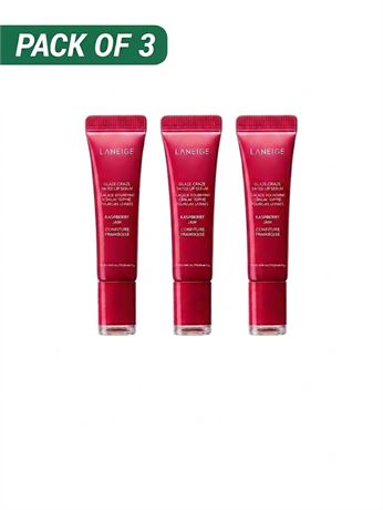 LANEIGE Glaze Craze Tinted Lip Serum, Plumping Polypeptides Pack of 3