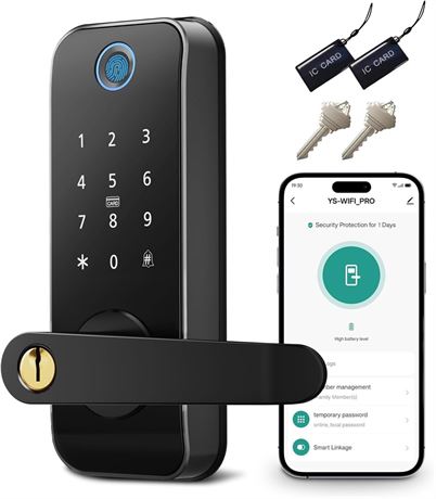 Serrure intelligente à empreinte digitale avec poignée, entrée sans clé
