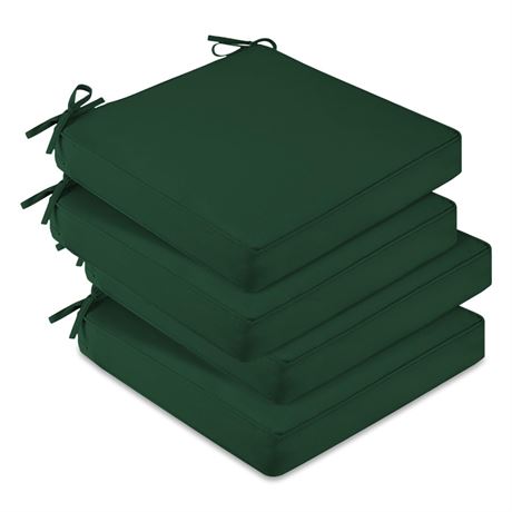 downluxe Outdoor Chair Cushions 19x19x3" Forest Green 4 Pack Waterproof