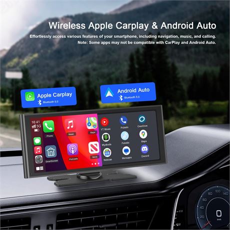 Avylet 9.26" Portable CarPlay Screen with Wireless CarPlay & Android Auto