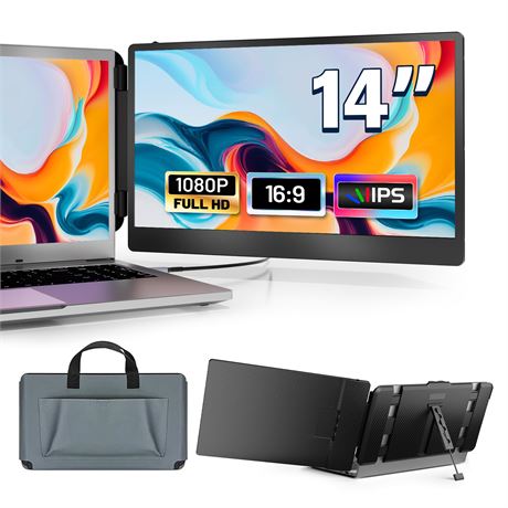 domyfan 14in Laptop Screen Extender IPS 1080P