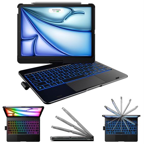 typecase Touch Keyboard Case for iPad Air 11/Pro 11 Gen 1-4, 360° Rotating