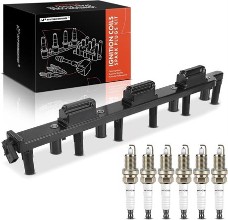 A-Premium 1x Coil Pack & 6x Iridium Plugs for Jeep Grand Cherokee 4.0L