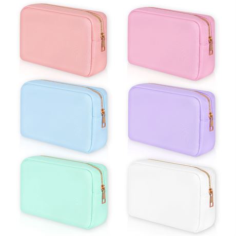 Sweetude 6 Pcs Nylon Makeup Bag Zipper Assorted