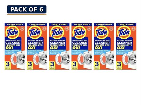 Tide Washing Machine Cleaner with Oxi, Odor Eliminator, Pack of 6