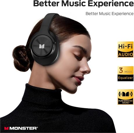 Monster Mission 147 Wireless Headphones, 60H Playtime