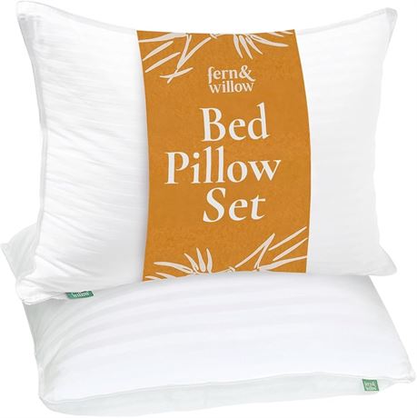 Fern and Willow Oreillers king, ens. de 2, 36x20, duvet alternatif