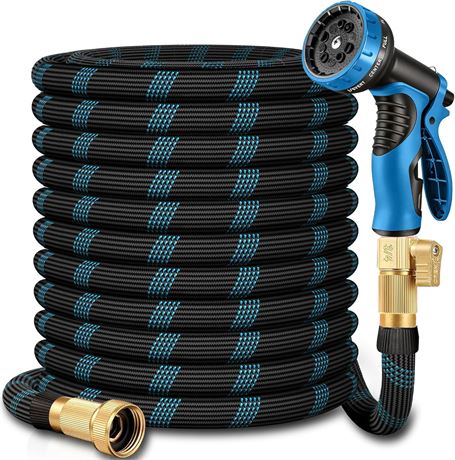 25 ft Flexible Garden Hose, 3/4 in Solid Fittings, No Kink, Puncture Proof
