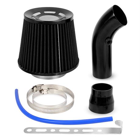 BARTOO Aluminum Cold Air Intake Pipe 3 in Induction Kit, Black, OFI095