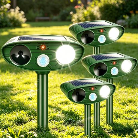 Sonic Fortress Pro Deer Repellent Solar Ultrasonic Animal Repeller Waterproof
