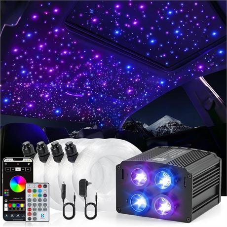 32W Twinkle Starlight Headliner Kit, Car RGBW Fiber Optic Stars – Fibre