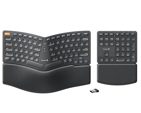 ProtoArc Wireless Ergonomic Keyboard with Separate Number Pad