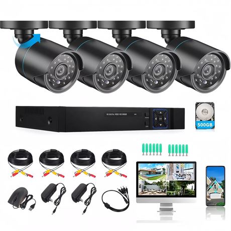 5MP Wired Security Camera System 8CH 3K Lite with 500GB Hard Drive – Caméras
