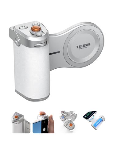 TELESIN Pro Shot Magnetic iPhone Camera Grip, 3200mAh, Wireless Charging