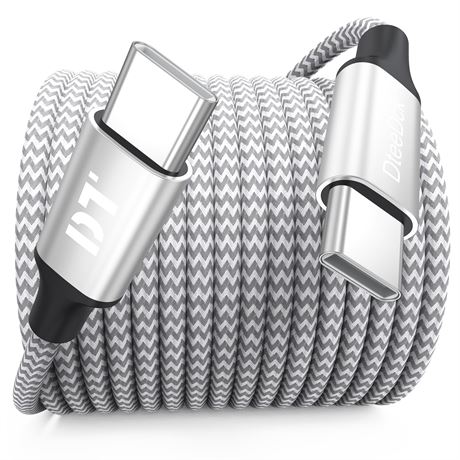 20 ft USB C Cable, 60W Fast Charging Type C Charger Cord Extra Long, Silver