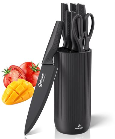 Brewin Kitchen Knife Set with Universal Knife Block