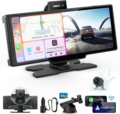 Portable Apple CarPlay Screen 10in Car Stereo, Wireless – Écran