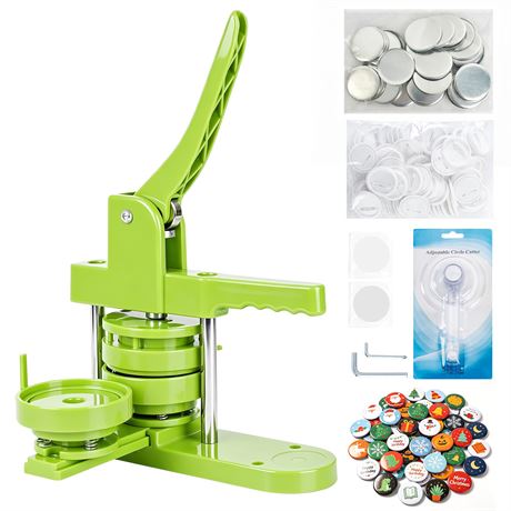 Button Maker Machine 75mm DIY Pin Press Kit with 100pcs Parts