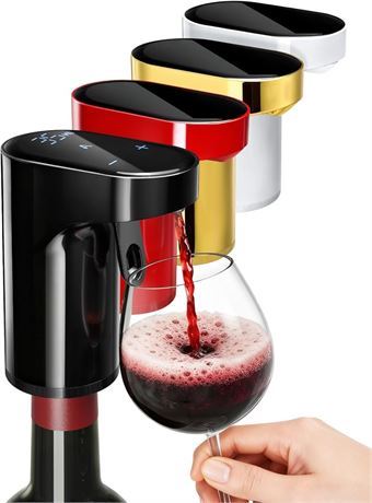 5-in-1 Electric Wine Decanter, Auto Aerator Dispenser 1-999 ml, Black – Vin
