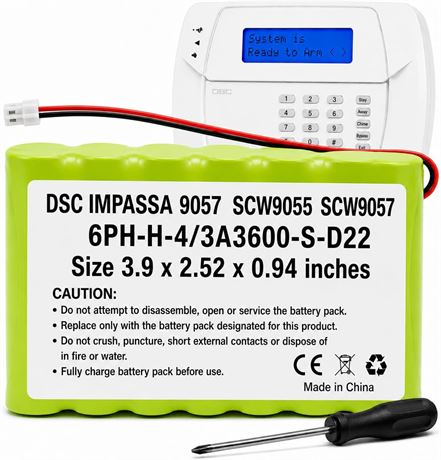 Batterie de remplacement ADT Impassa 3700 mAh, panneau SCW9055/9057