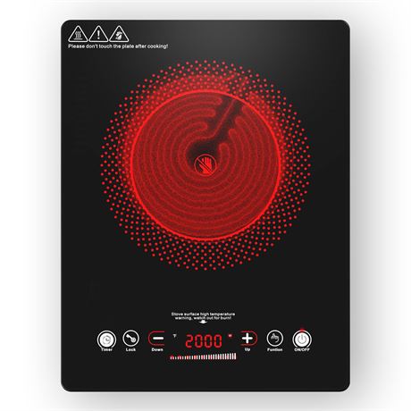 VBGK Single Burner Electric Cooktop,110V 1800W Electric Stove Top – Réchaud