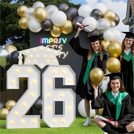 Graduation Decorations Class of 2026 4FT Marquee Numbers Light Up
