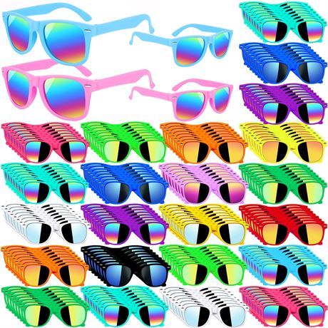 Oleitodh 120 Pcs Kids Sunglasses Bulk Party Favors Neon Shades 15 Colors