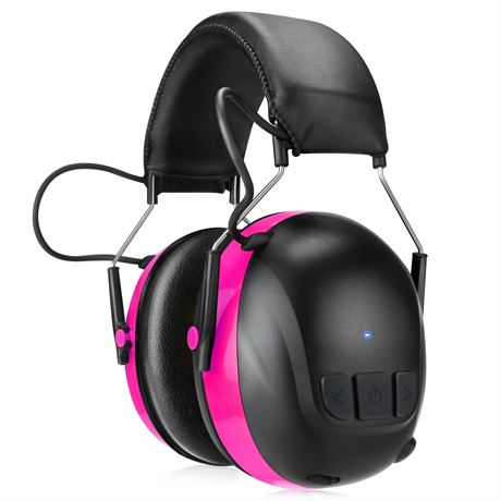 Kalence Bluetooth 5.4 Hearing Protection Earmuffs 30dB 120H Pink