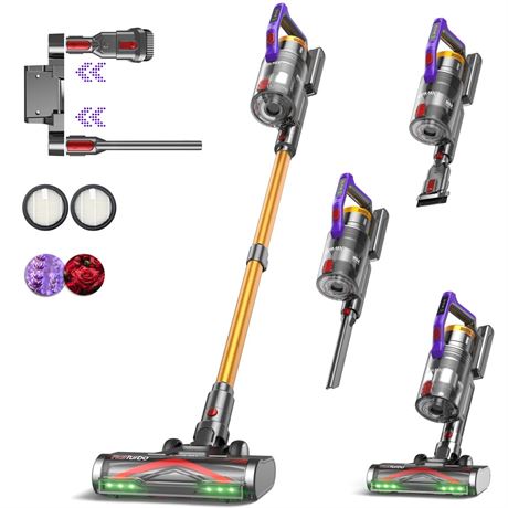 KIPMAX Cordless Stick Vacuum Cleaner, 550W 50KPa, 70-Min Runtime, LED Display