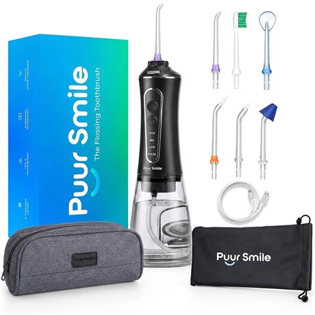 Water Flosser IPX7 Waterproof Oral Irrigator, 7 Tips, Rechargeable, Travel