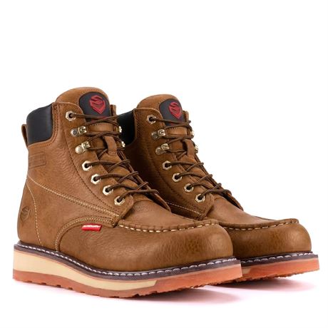 SUREWAY 6" Men's Heavy Duty Steel Toe Work Boots Goodyear Welt Moc Toe