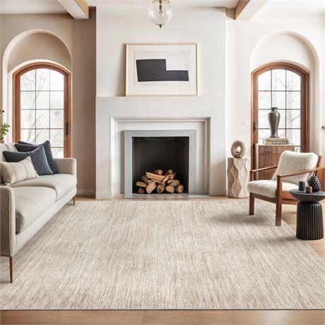 Valenrug 6x9 Area Rugs Non Slip, Large Washable Rugs for Living Room, Brown