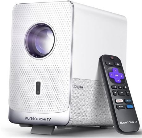 Aurzen Roku TV Projector, WiFi & Bluetooth, 1080P FHD, Portable – Projecteur