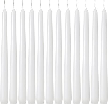 Kedtui Chandelles coniques 10 po sans coulure, ens. de 24, blanches