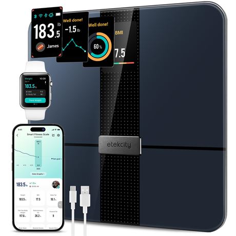 Etekcity Smart Scale for Body Weight and Fat, BMI, FSA Eligible, Black – Balance